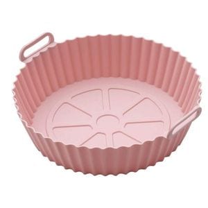 Tava De Protectie Din Silicon SIKS Pentru Air Fryer, Universala, Pentru Friteuza, Prajit, Copt, Reutilizabila, Roz