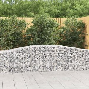 Cosuri gabion arcuite 25 buc, VIDAXL, 400x50x60/80 cm, Metal, Argintiu