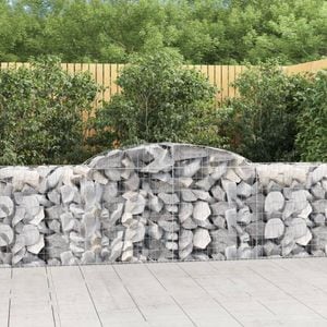 Cosuri gabion arcuite 30 buc, VIDAXL, 300x50x80/100 cm, Metal, Argintiu