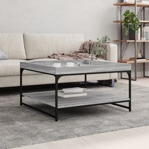 Masuta cafea, VIDAXL, Lemn, 80x80x45 cm, Gri