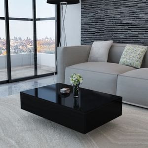 Masa cafea lucioasa, VIDAXL, Lemn, 85x55x31 cm, Negru