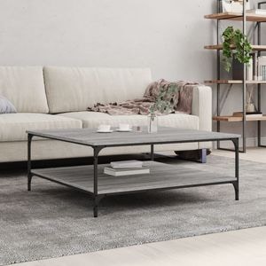 Masa cafea gri sonoma 100x100x40 cm lemn prelucrat, VIDAXL, Lemn, 100x100x40 cm, Gri