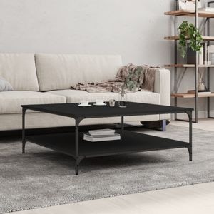 Masa cafea negru 100x100x40 cm lemn prelucrat, VIDAXL, Lemn, 100x100x40 cm, Negru