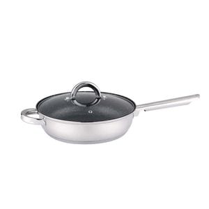 Tigaie cu capac Rosberg R51210L24TM, 24x6,5 cm, Acoperire marmura, Inductie, Inox