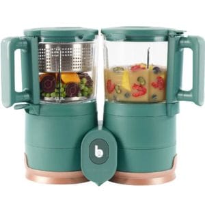 Robot multifunctional BabyMoov Nutribaby Glass, 4 in 1, din sticla si otel inoxidabil, 1500 ml, verde