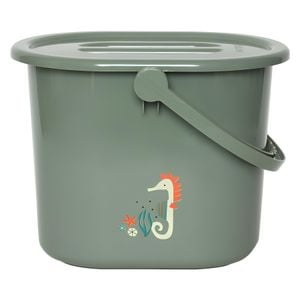 Galeata pentru scutece cu capac Bebe-Jou, 14l, desen calut de mare, Ocean Vibes, verde