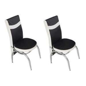 Set 2 Scaune dining Star, Negru Alb