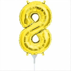 Balon folie cifra 8 auriu 41 cm - A9909686