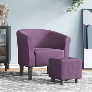 Fotoliu tip cuva cu taburet, VIDAXL, 70x56x68 cm, Textil, Mov