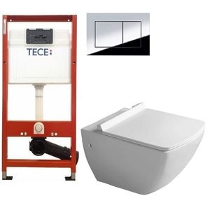 Set vas WC Tece, Isvea Purita, capac softclose, alb