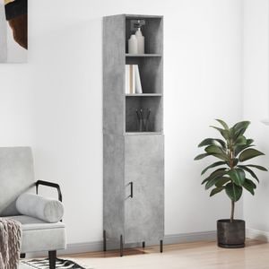 Dulap inalt, vidaXL, gri beton, 34,5x34x180 cm, lemn prelucrat