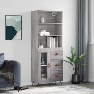 Dulap inalt, vidaXL, gri sonoma, 69,5x34x180 cm, lemn compozit