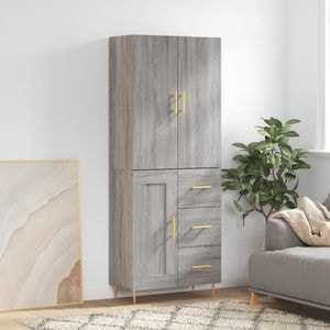 Dulap inalt, vidaXL, gri sonoma, 69,5x34x180 cm, lemn compozit