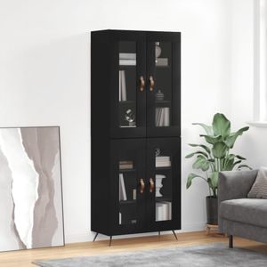 Dulap inalt, vidaXL, negru, 69,5x34x180 cm, lemn compozit