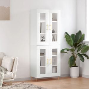Dulap inalt, vidaXL, alb, 69,5x34x180 cm, lemn compozit