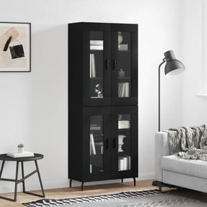 Dulap inalt, vidaXL, negru, 69,5x34x180 cm, lemn compozit