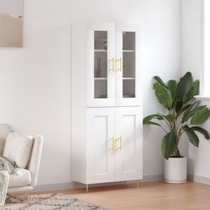 Dulap inalt, vidaXL, alb, 69,5x34x180 cm, lemn compozit