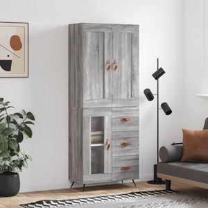 Dulap inalt, vidaXL, gri sonoma, 69,5x34x180 cm, lemn compozit