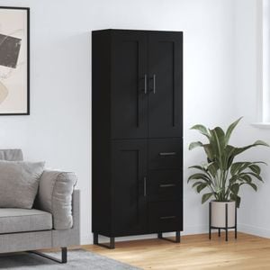 Dulap inalt, vidaXL, negru, 69,5x34x180 cm, lemn compozit