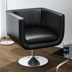 Scaun bar VIDAXL, piele ecologica, 63 x 59 x 66.5 cm, negru