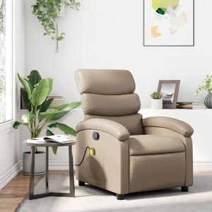 Fotoliu VIDAXL, recliner, piele ecologica, 70 x 147 x 80 cm, maro deschis