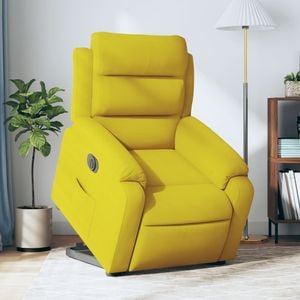 Fotoliu electric rabatabil cu ridicare, VIDAXL, 75x92.5x100 cm, Catifea, Galben