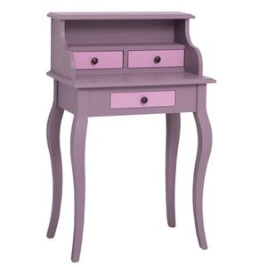 Birou Bonheur Du Jour cu 3 sertare, culoare corp violet inchis P041, culoare sertare violet deschis P055, dublu color, 100% lemn masiv