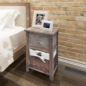 Noptiere din lemn vidaXL, 2 buc, 28 x 31 x 45, Maro