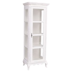 Vitrina cu o usa, colectia Chic, culoare alb murdar P030++P039A, vopsit 2 straturi de culori antichizat, 100% lemn masiv