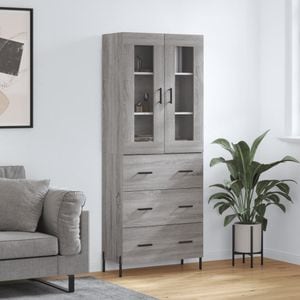 Dulap inalt, vidaXL, gri sonoma, 69.5x34x180 cm, lemn compozit