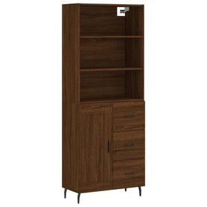 Dulap inalt, vidaXL, stejar maro, 69.5x34x180 cm, lemn compozit