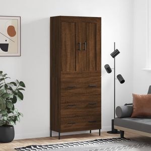 Dulap inalt, vidaXL, stejar maro, 69.5x34x180 cm, lemn compozit