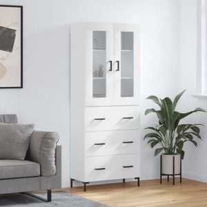 Dulap inalt, vidaXL, alb, 69.5x34x180 cm, lemn compozit