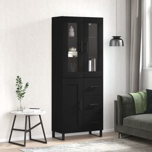 Dulap inalt, vidaXL, negru, 69.5x34x180 cm, lemn compozit