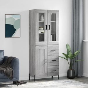 Dulap inalt, vidaXL, gri sonoma, 69,5x34x180 cm, lemn compozit