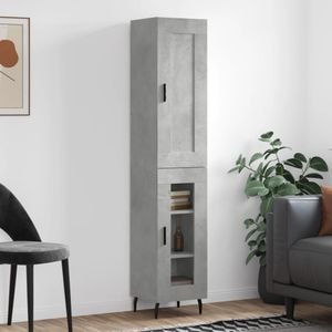 Dulap inalt, vidaXL, gri beton, 34,5x34x180 cm, lemn prelucrat