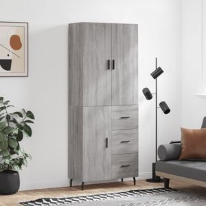 Dulap inalt, vidaXL, gri sonoma, 69,5x34x180 cm, lemn compozit