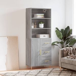 Dulap inalt, vidaXL, gri sonoma, 69,5x34x180 cm, lemn compozit