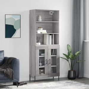 Dulap inalt, vidaXL, gri sonoma, 69,5x34x180 cm, lemn compozit