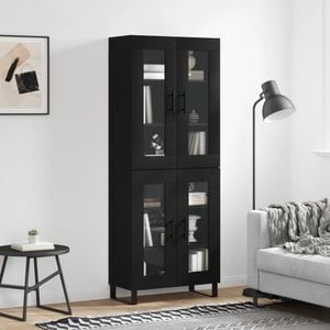 Dulap inalt, vidaXL, negru, 69,5x34x180 cm, lemn compozit