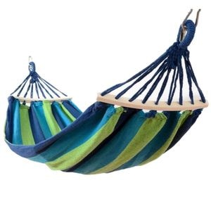 Hamac Dublu pentru 2 Persoane cu Bara Stabilizatoare din Lemn, Capacitate 200kg, Dimensiuni 200x150 cm, Multicolor