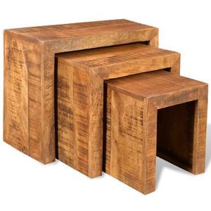 Set de mese suprapuse, VIDAXL, 9 kg, 44x23x37 cm, Lemn/Lemn, Maro