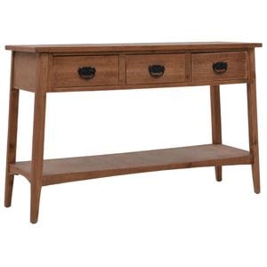 Consola living vidaXL, lemn, 126 x 40 x 77.5 cm, maro