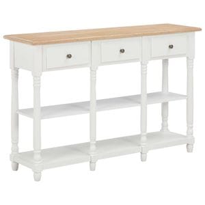 Consola living vidaXL, lemn, 120 x 30 x 76 cm, alb