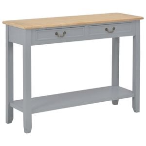 Consola living vidaXL, lemn, 110 x 35 x 80 cm, gri