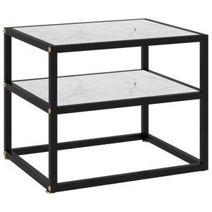 Consola living vidaXL, metal, 50 x 40 x 40 cm, alb