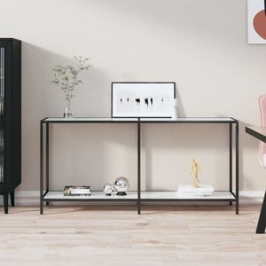 Consola living vidaXL, metal, 160 x 35 x 75.5 cm, alb