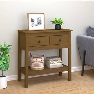 Consola living vidaXL, lemn, 75 x 35 x 75 cm, maro