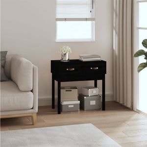 Consola living vidaXL, lemn, 76.5 x 40 x 75 cm, negru