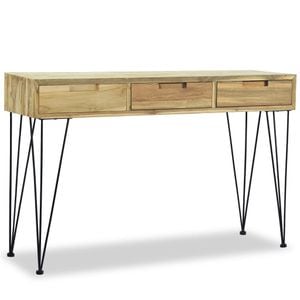 Consola living vidaXL, metal, 120 x 35 x 76 cm, maro